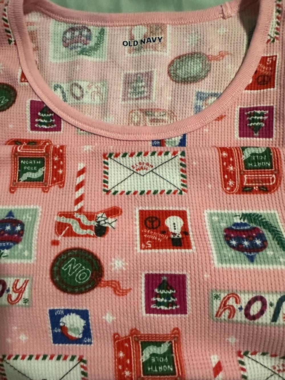 Pink Holiday Print Long Sleeve Top - Picture 4 of 6